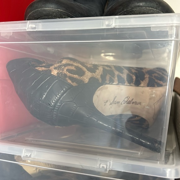 Sam Edelman Cheetah Print Heels With Strap - Picture 4 of 7